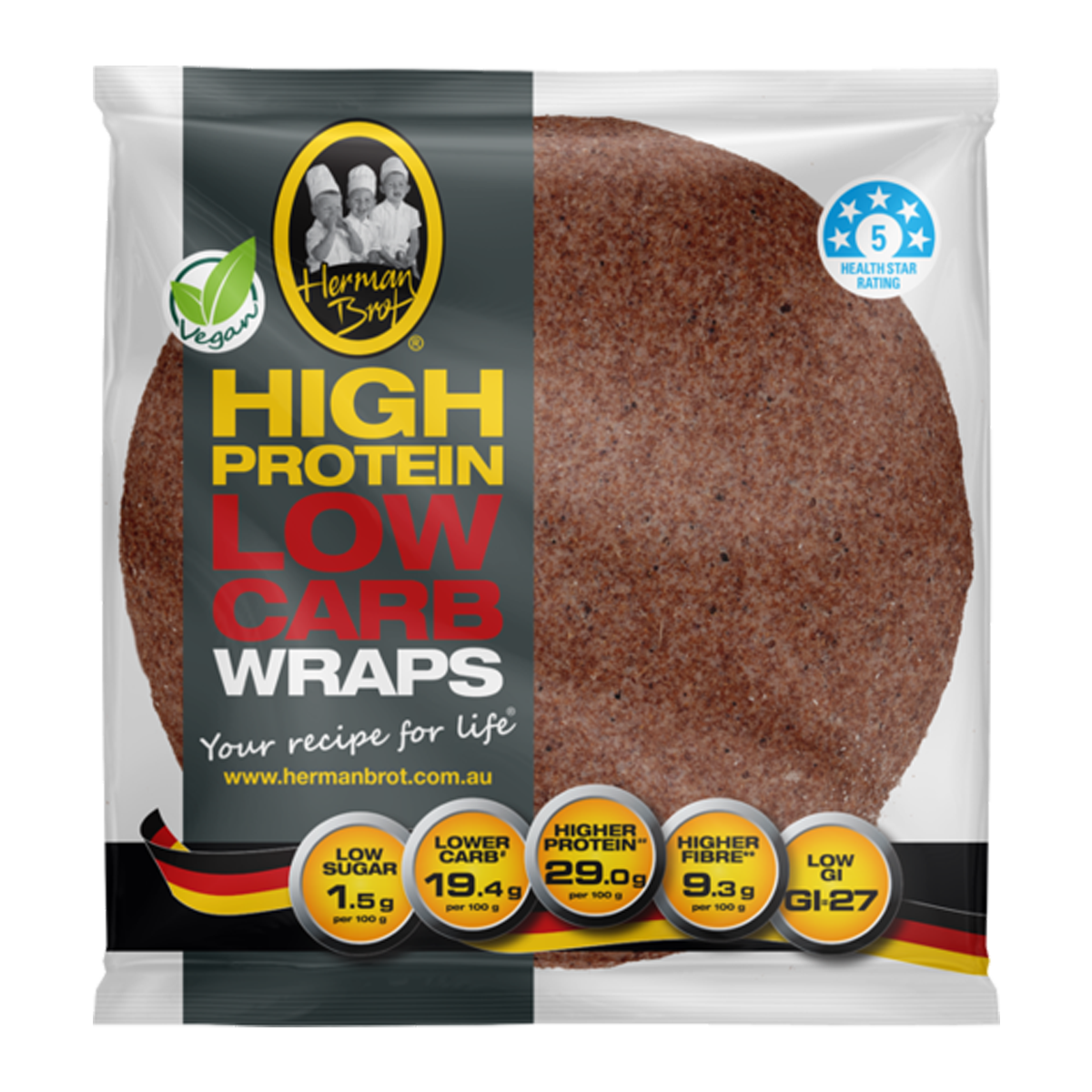 Herman Brot High Protein Lo-Carb Wrap 350g