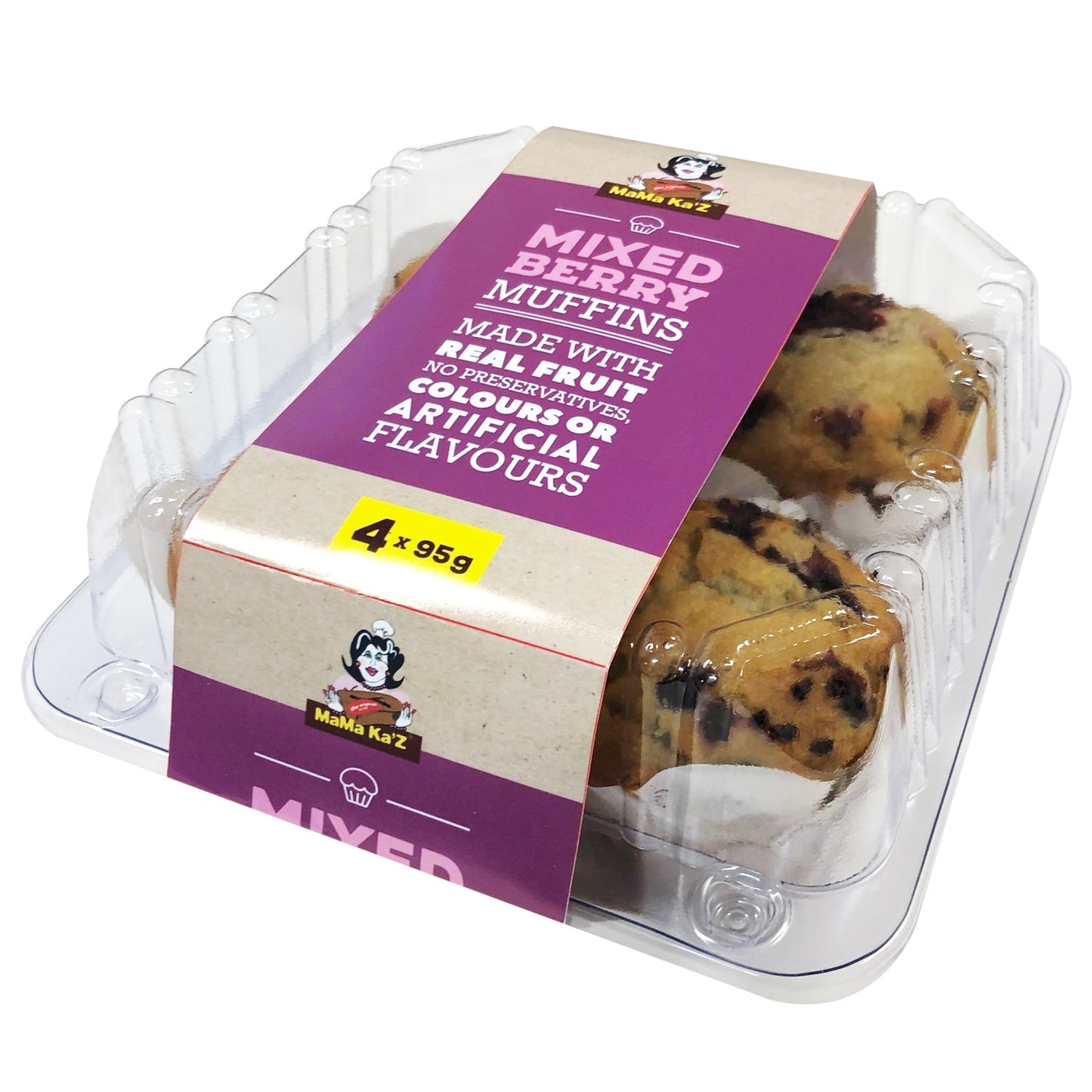 MamaKaz Bread Muffins Mixed Berry x4 380g