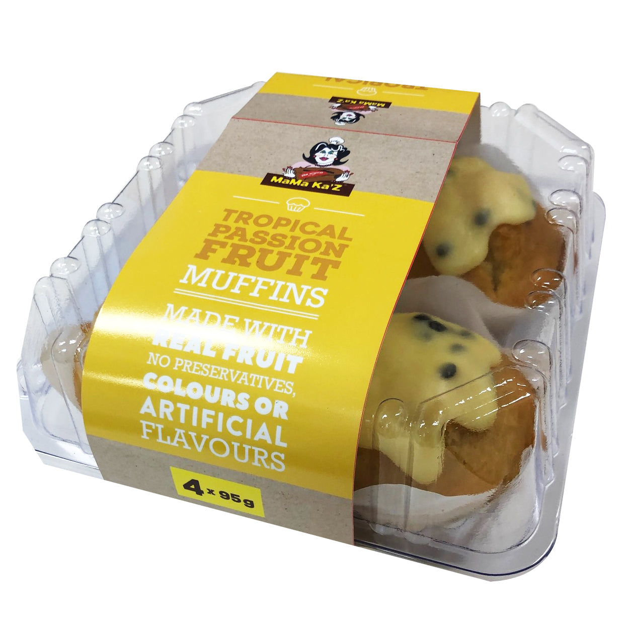 MamaKaz Bread Muffins Tropical Passionfruit x4 380g