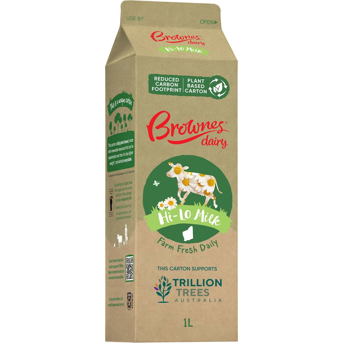 Brownes Dairy Hi Lo Milk 1L