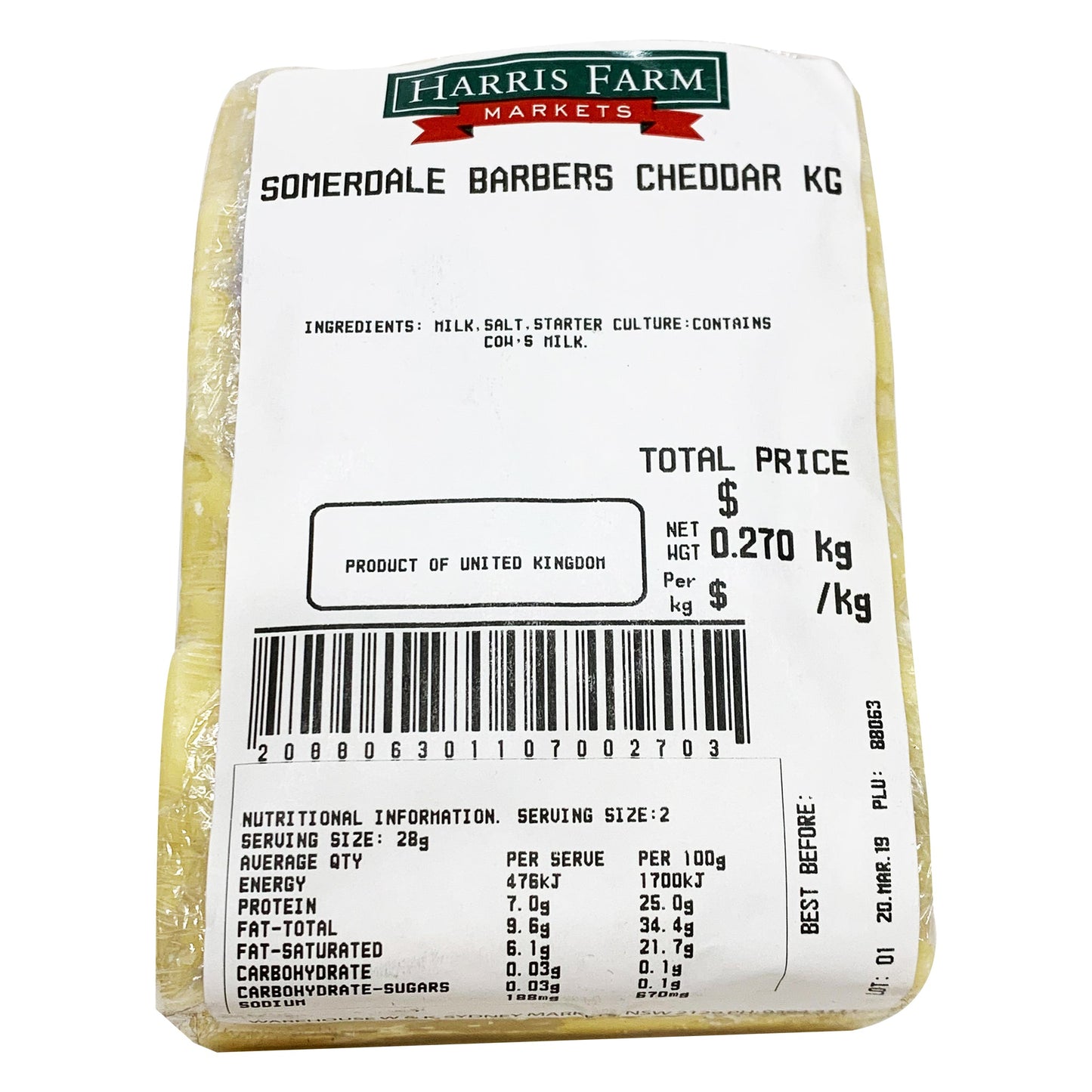 Somerdale Barbers Vintage Reserve Cheddar | Harris Farm Online