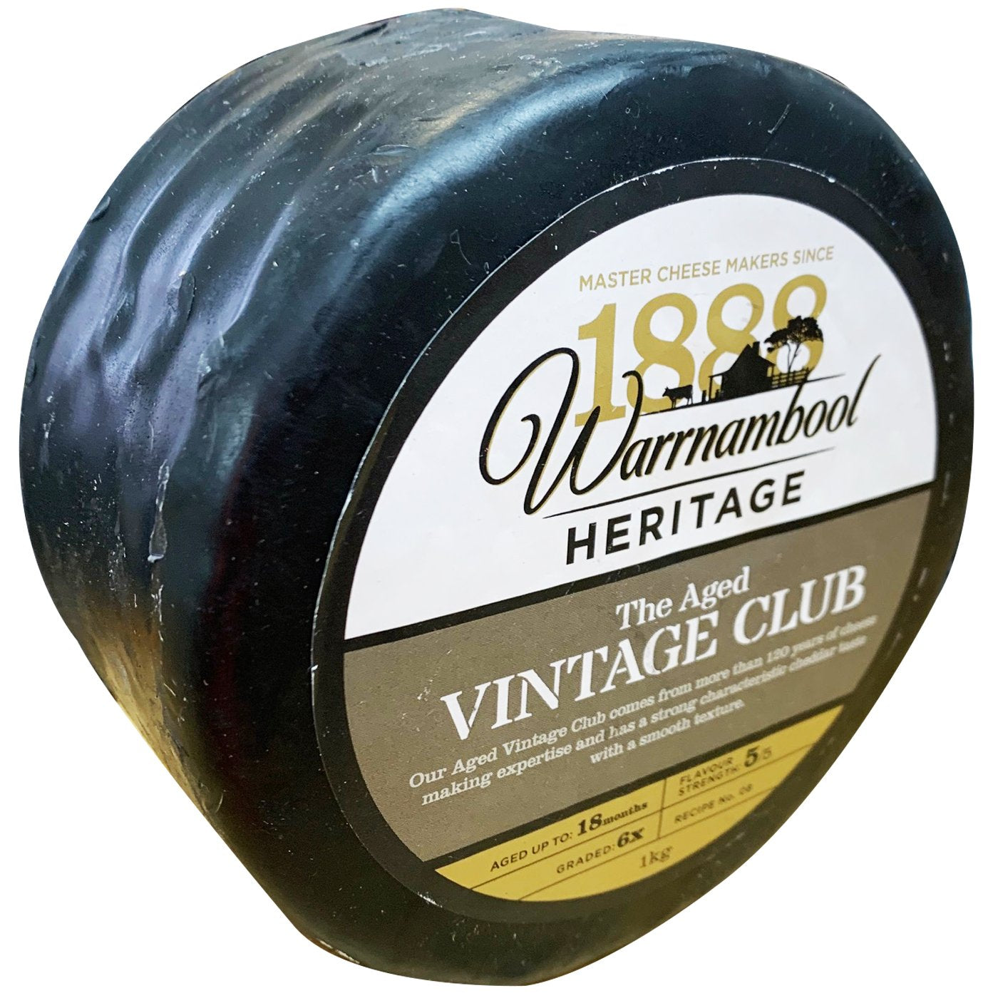 Warrnambool Cheddar Vintage Club Waxed Whole Wheel 900g-1.1kg