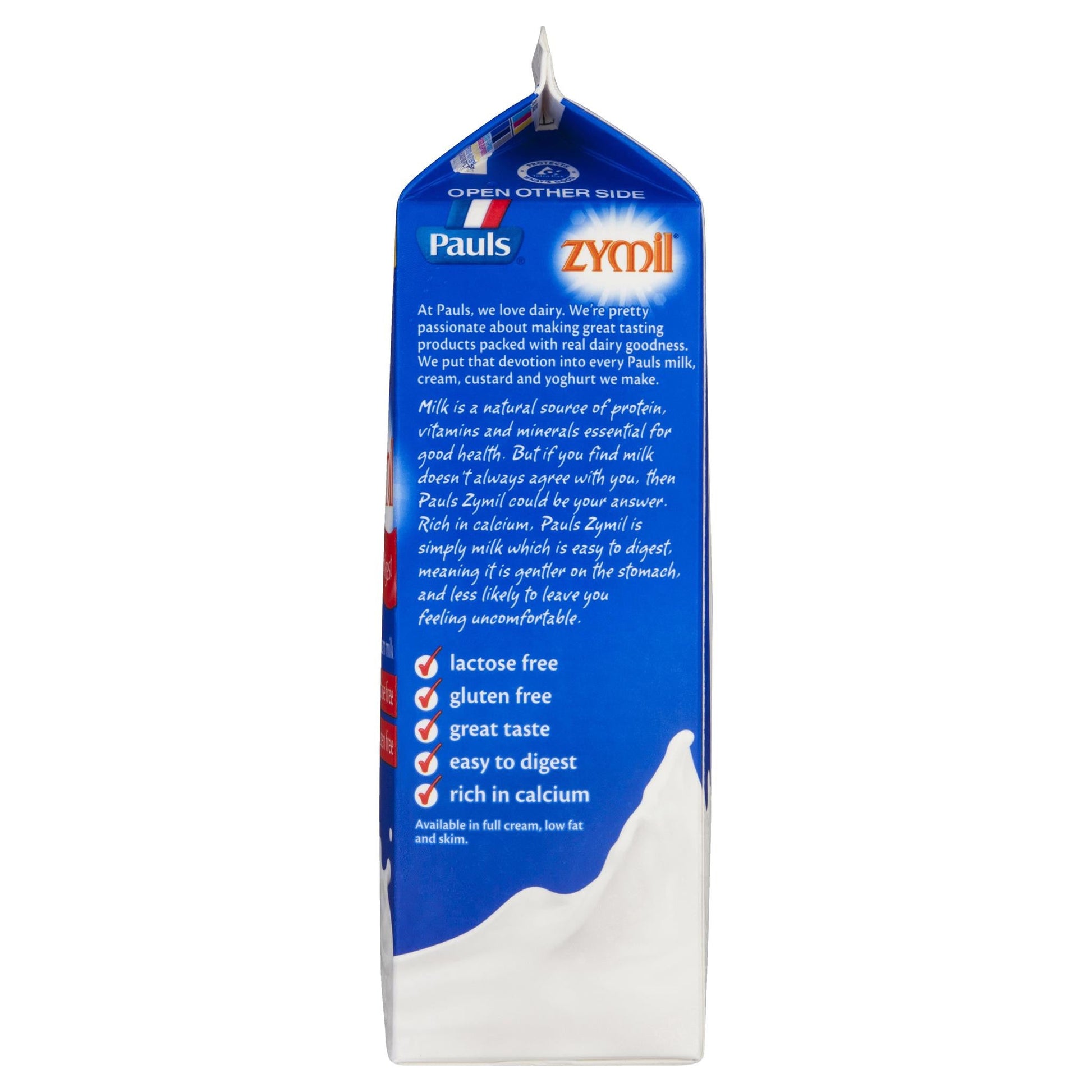 Pauls Milk Zymil Full Cream 1L , Frdg2-Dairy - HFM, Harris Farm Markets
 - 3