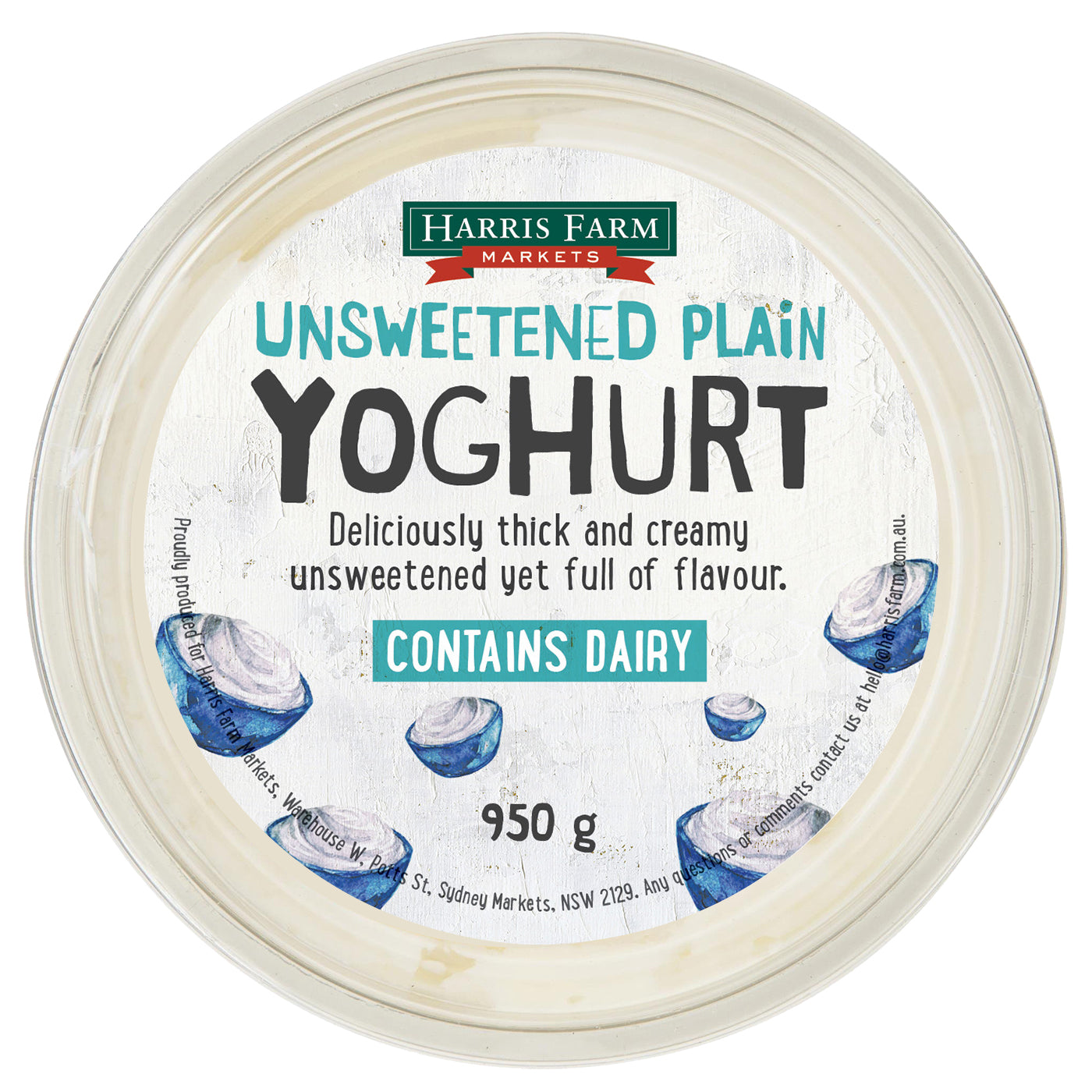 Harris Farm Yoghurt Unsweetened Plain 950g