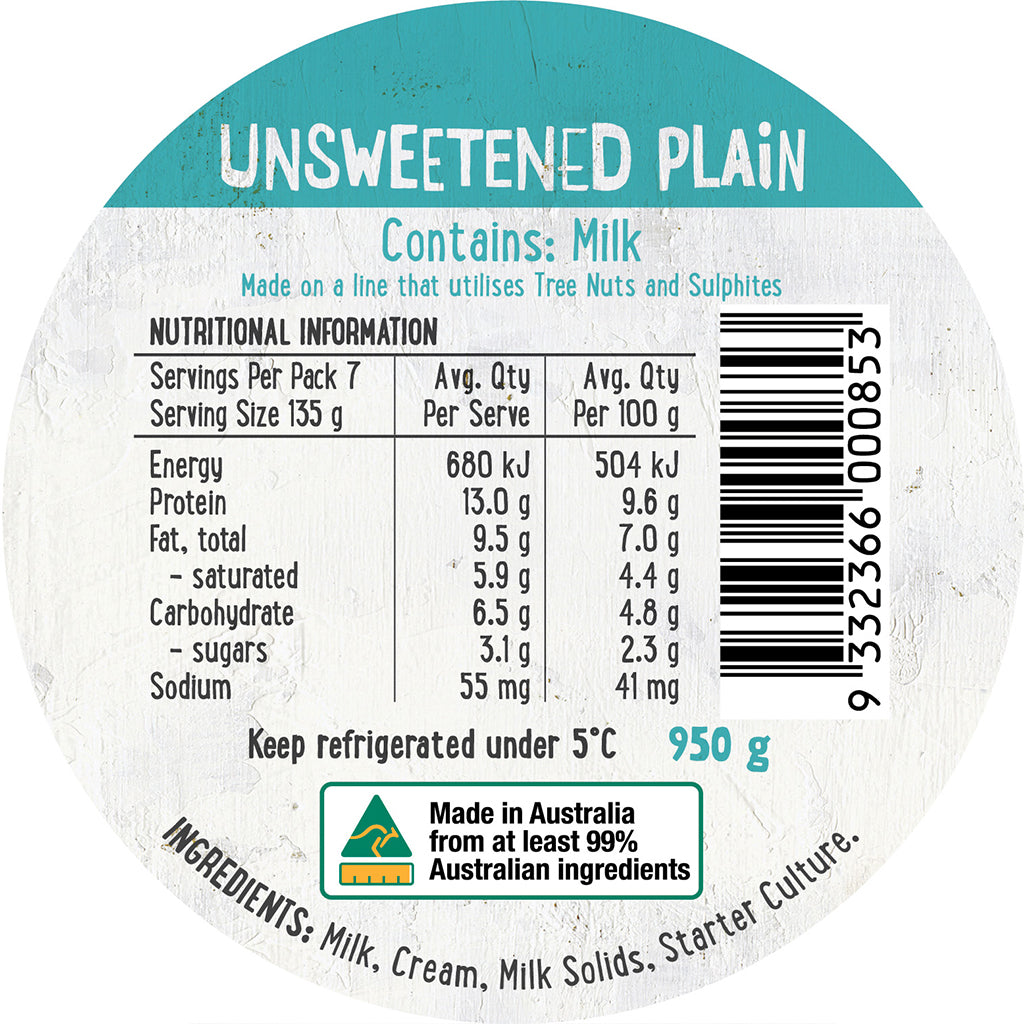 Harris Farm Yoghurt Unsweetened Plain | Harris Farm Online