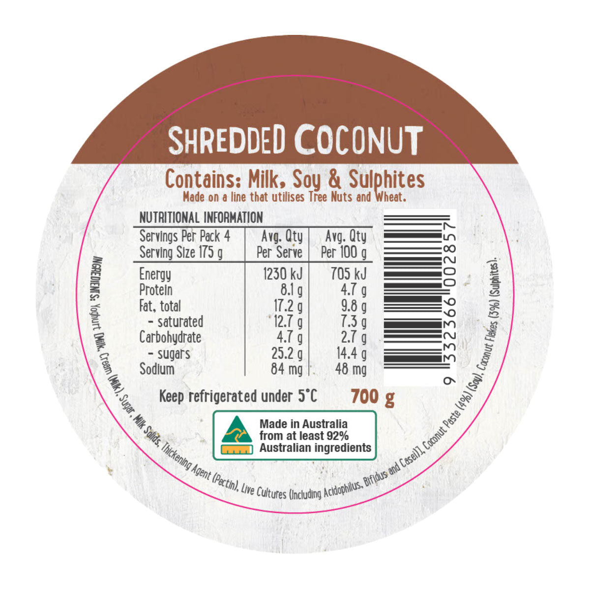 Harris Farm Yoghurt Shredded Coconut 700g | Harris Farm Online