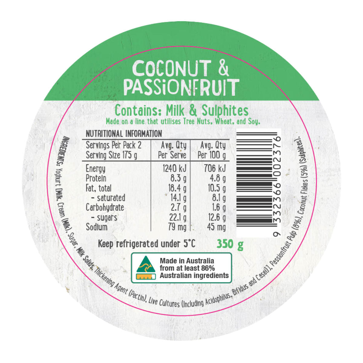 Harris Farm Yoghurt Coconut Passionfruit 350g | Harris Farm Online