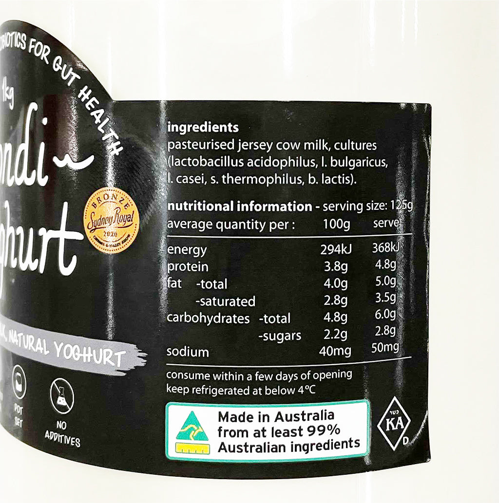 Bondi Yoghurt Natural Jersey Milk Yoghurt | Harris Farm Online