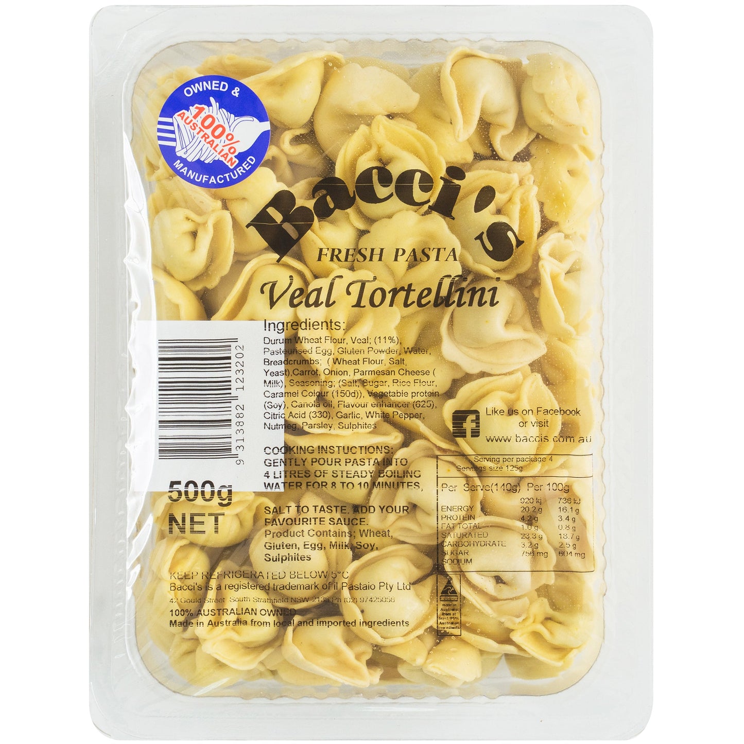 Bacci's Veal Tortellini | Harris Farm Online