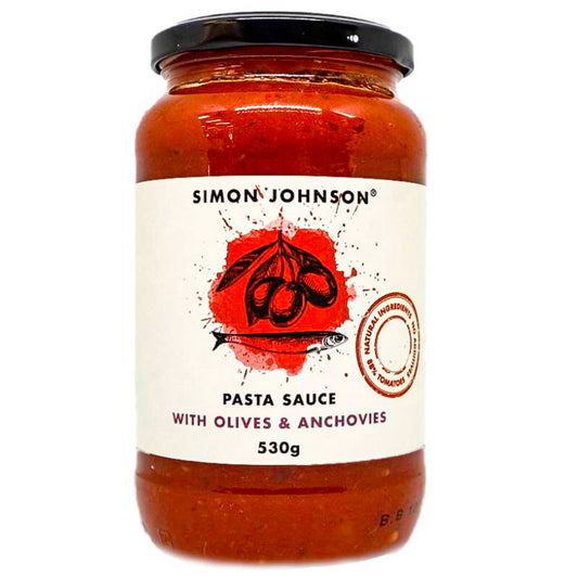 Simon Johnson - Pasta Sauce - Olives and Anchovies | Harris Farm Online