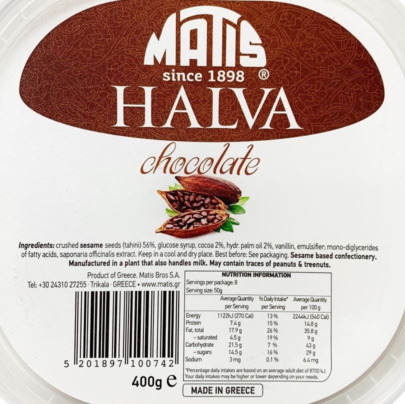 Matis - Halva - Chocolate | Harris Farm Online