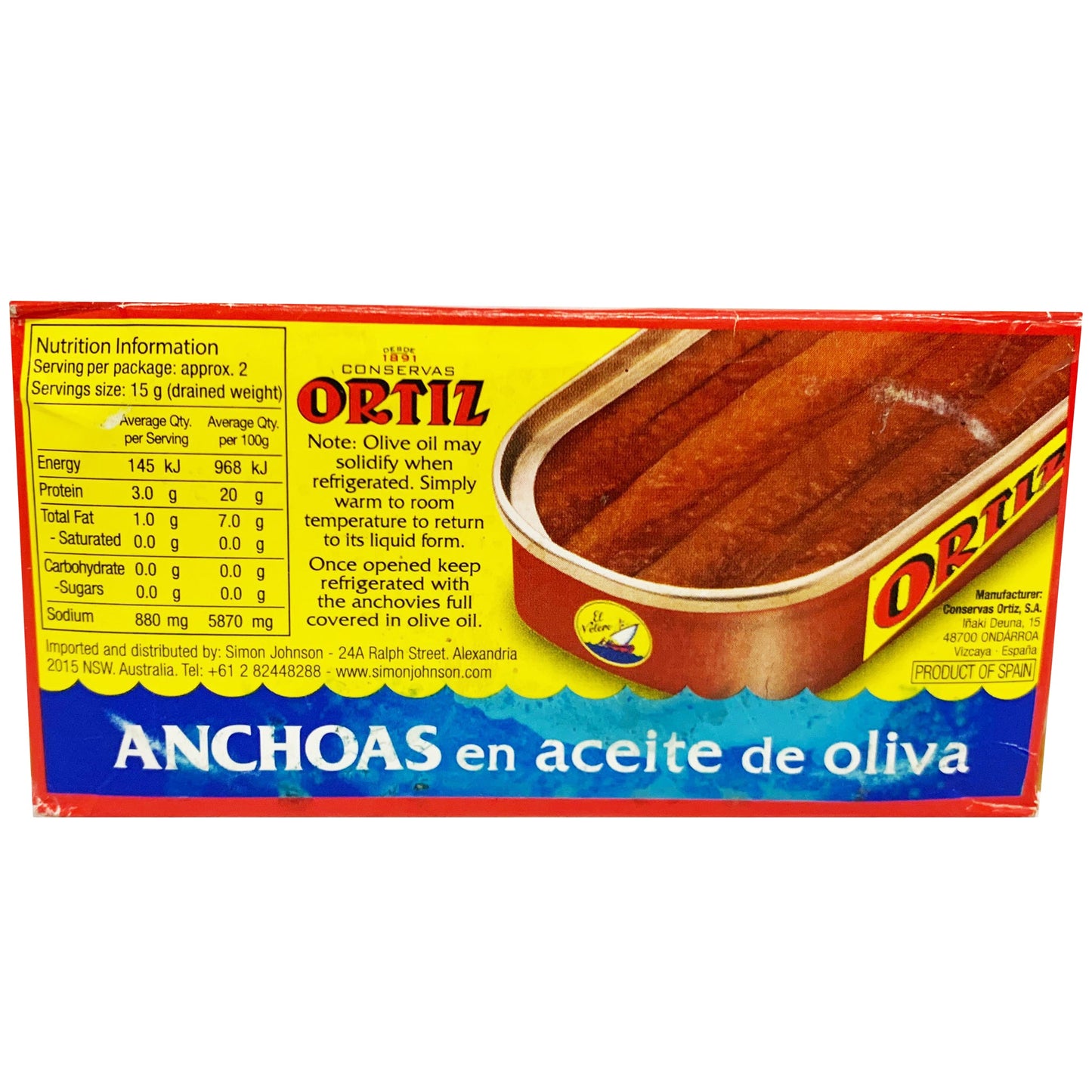 Ortiz Anchovies in Olive Oil 47.5g