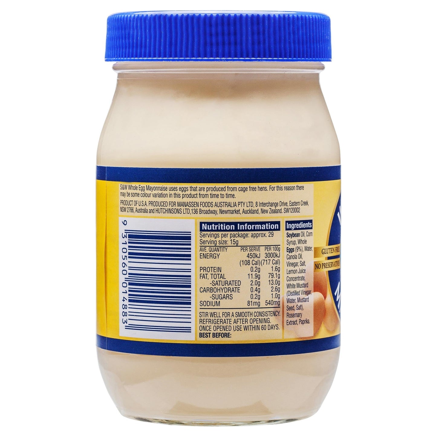 S&W Egg Mayo Original 440g , Grocery-Cooking - HFM, Harris Farm Markets
 - 2