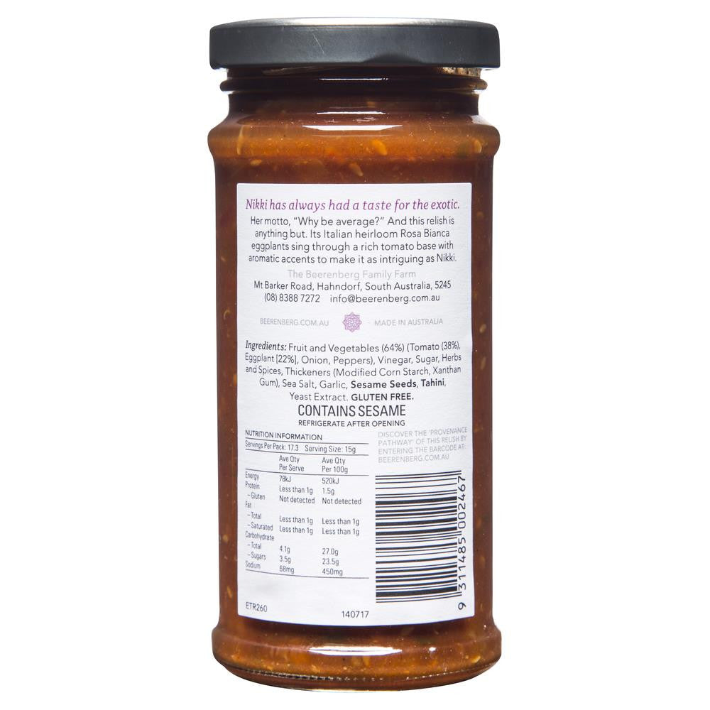 Beerenberg The Eggplant Tomato Relish 260g , Grocery-Oils - HFM, Harris Farm Markets
 - 2