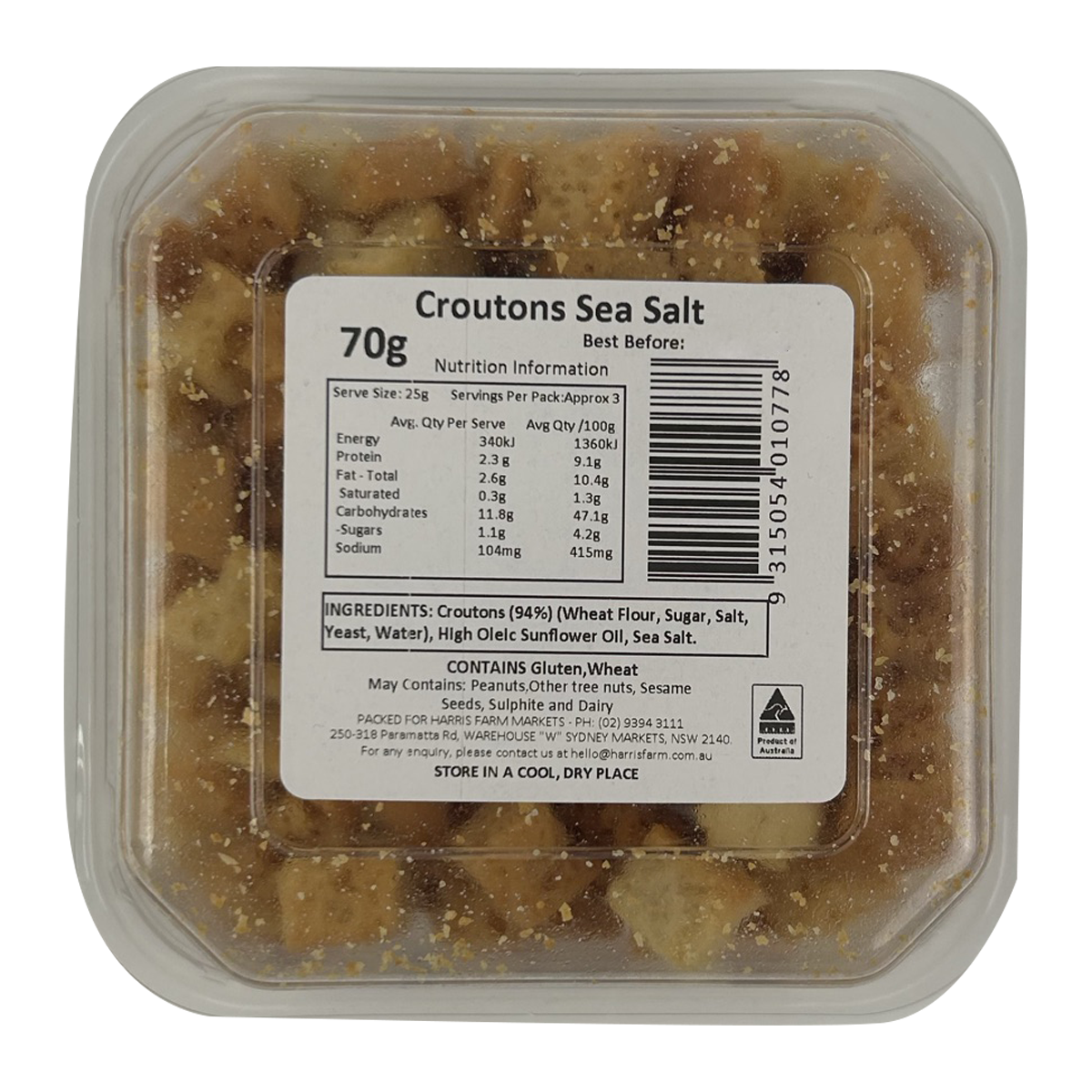 Harris Farm Croutons Sea Salt 70g