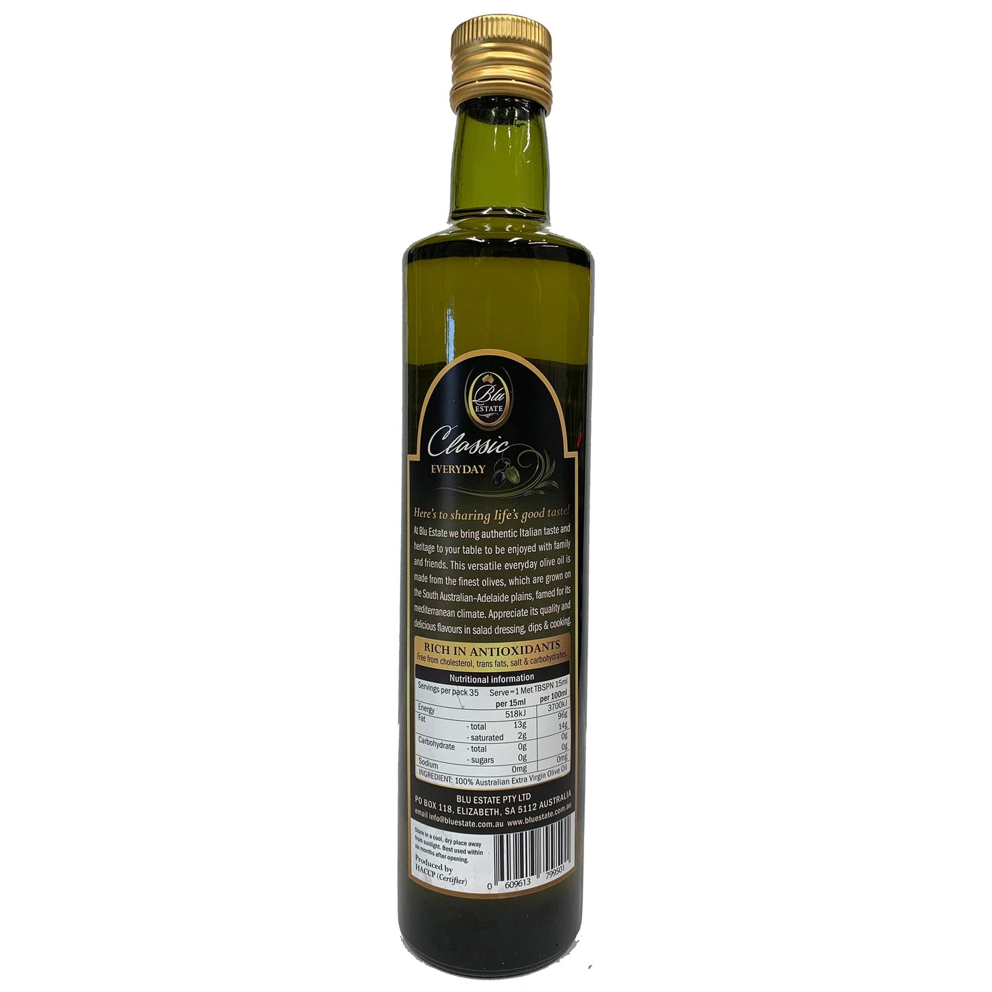 Blu Estate Extra Virgin Olive Oil Classic Everyday 500ml