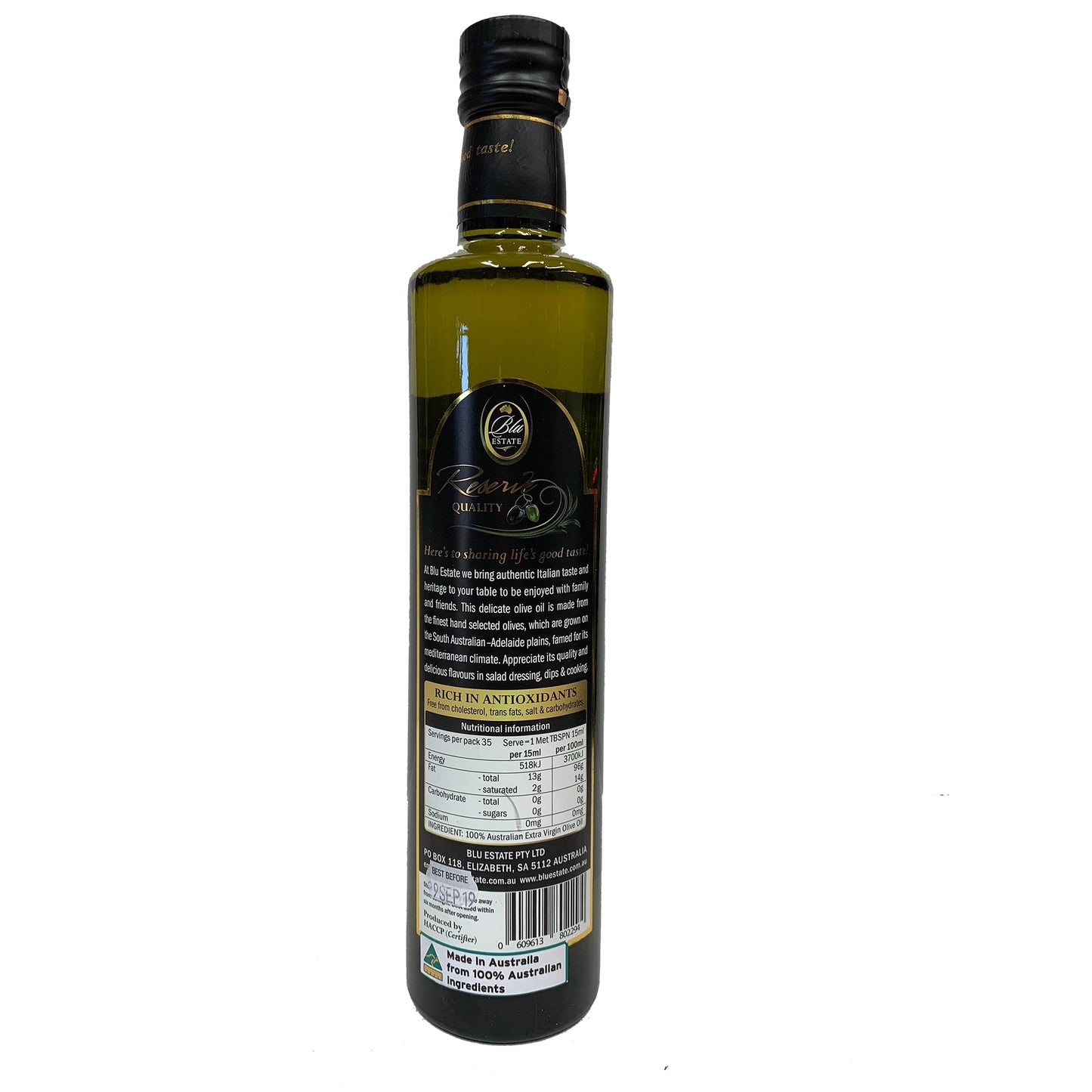 Blu Estate Extra Virgin Olive Oil Reserve Quality 500ml