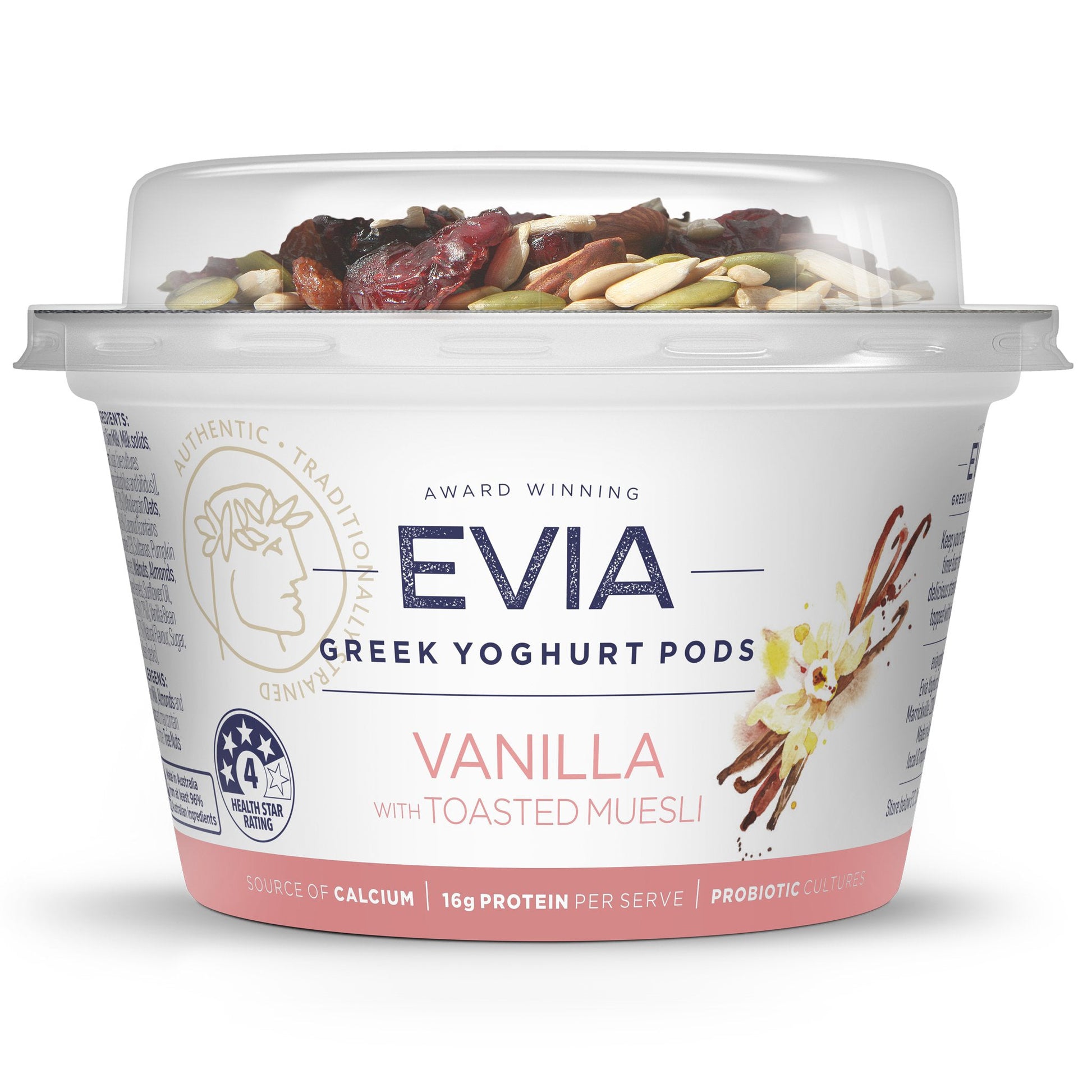 Evia Vanilla with Toasted Muesli Greek Yoghurt Pods | Harris Farm Online