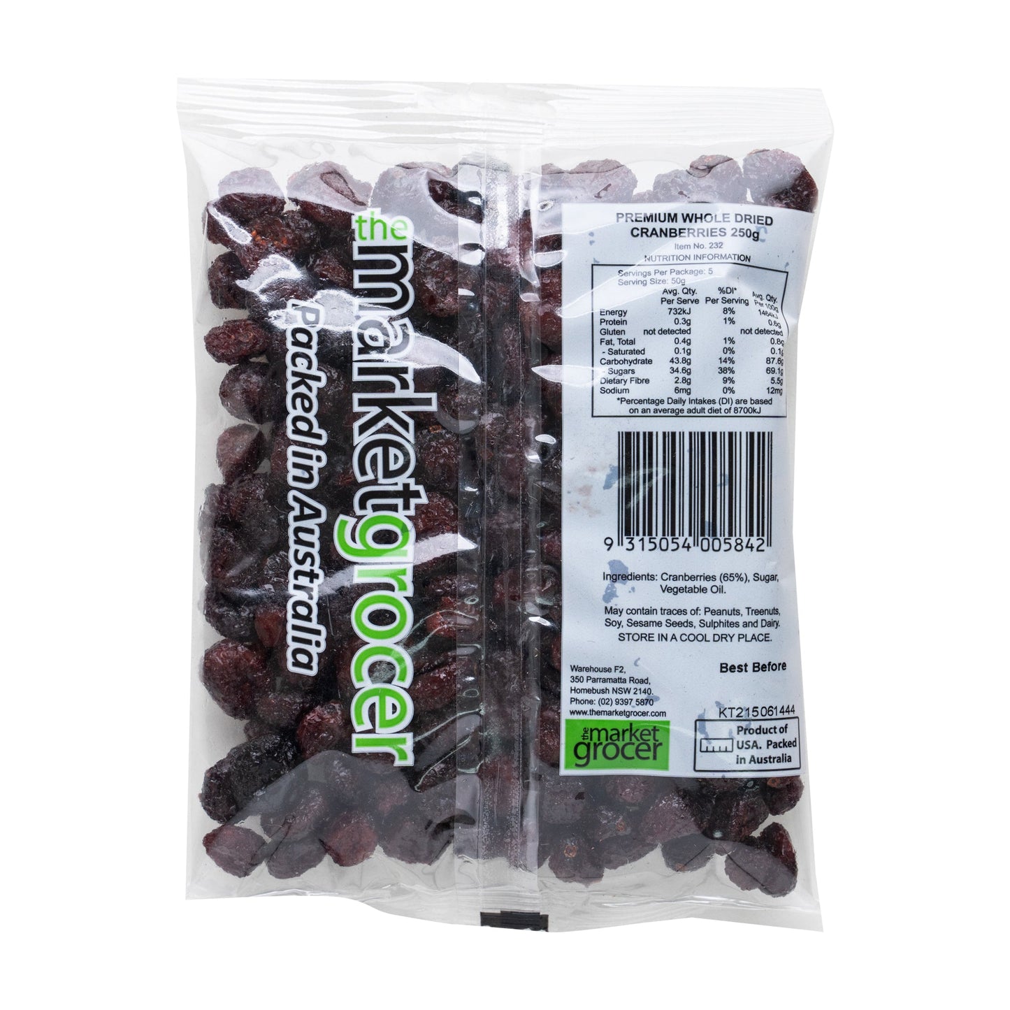 The Market Grocer Whole Dried Cranberries | Harris Farm Online