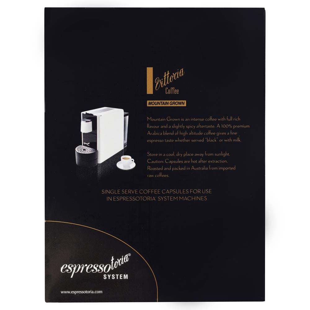 Vittoria Coffee Mountain Grown 12 Espressotoria System Capsules | Harris Farm Online