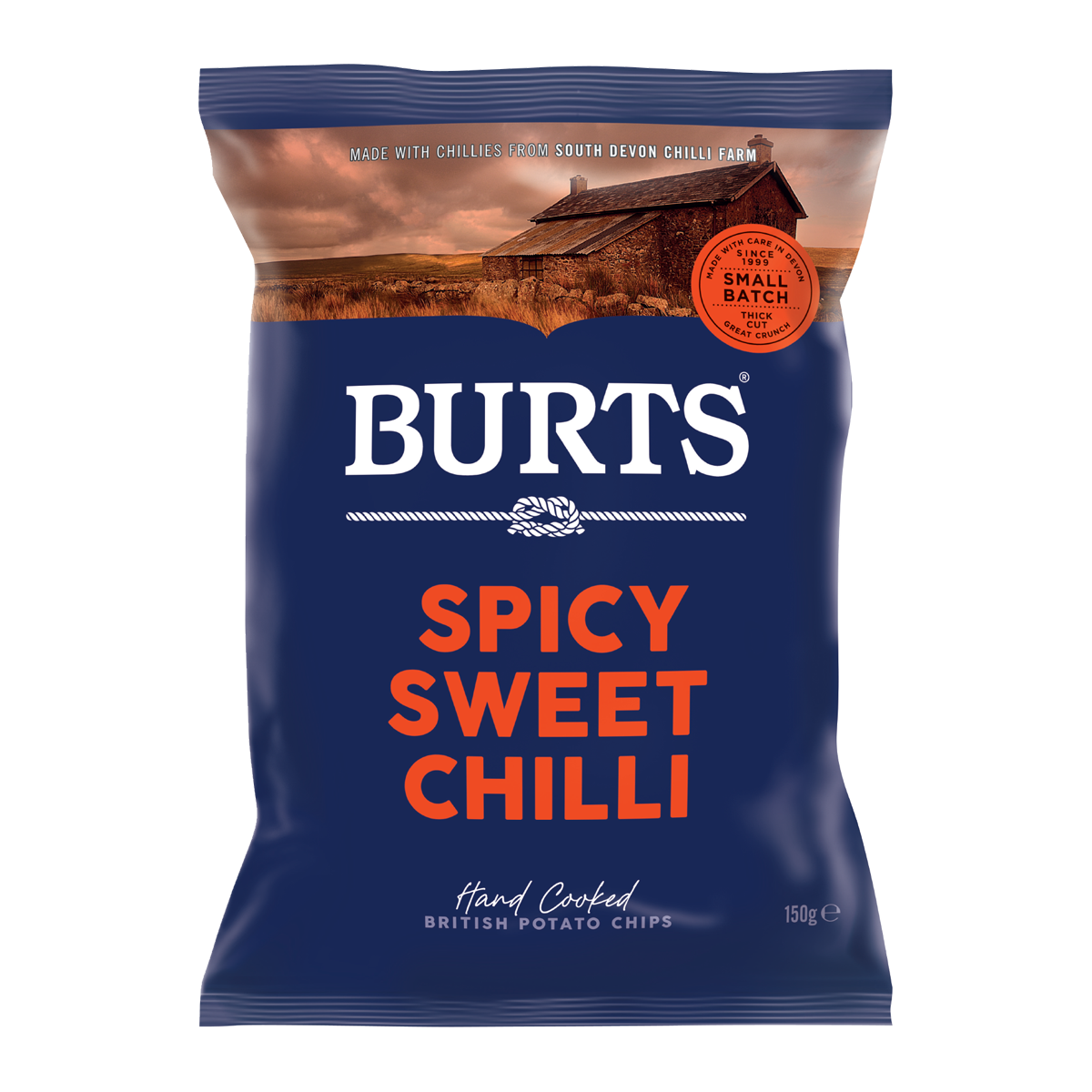 Burts Hand Cooked Potato Chips Spicy Sweet Chilli 150g