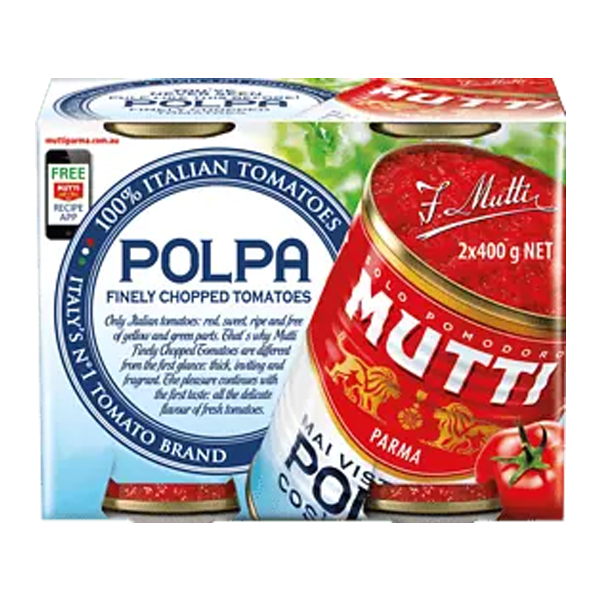 Mutti Polpa Finely Chopped Tomato 2x400g