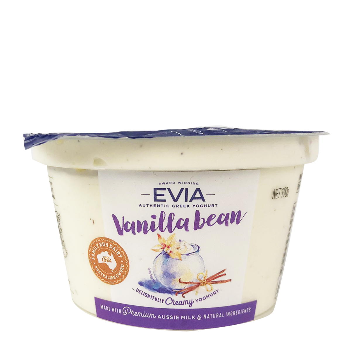 Evia Vanilla Greek Yoghurt Pods 190g