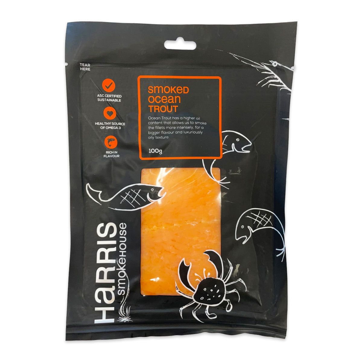 Harris Smokehouse Smoked Ocean Trout 100g | Harris Farm Online