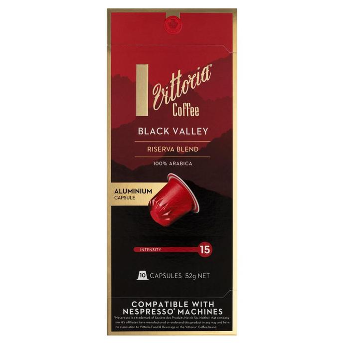 Vittoria Riserva Black Valley Nespresso Compatible Coffee 10 Capsules | Harris Farm Online