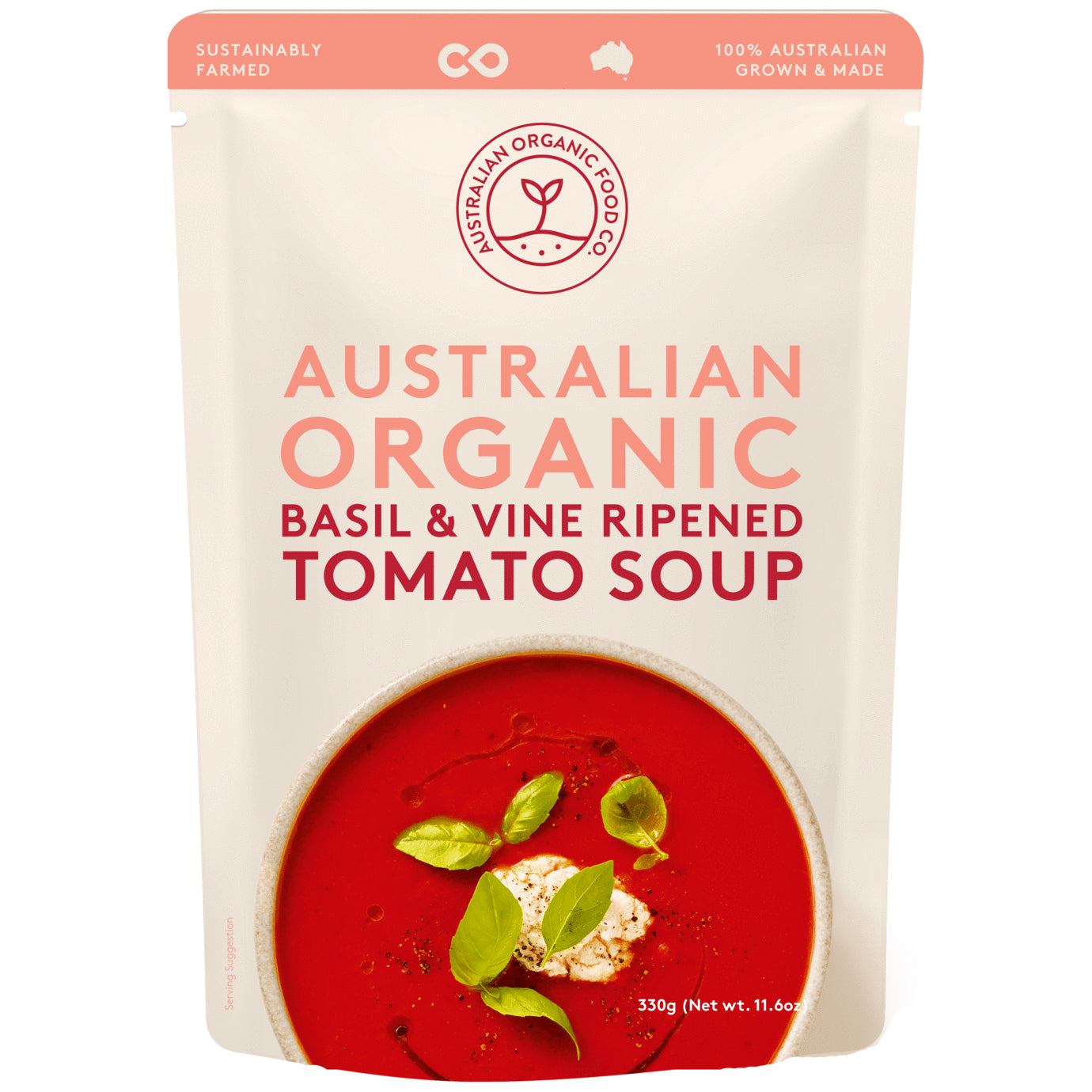 Australian Organic Food Co Tomato and Basil Soup 330g