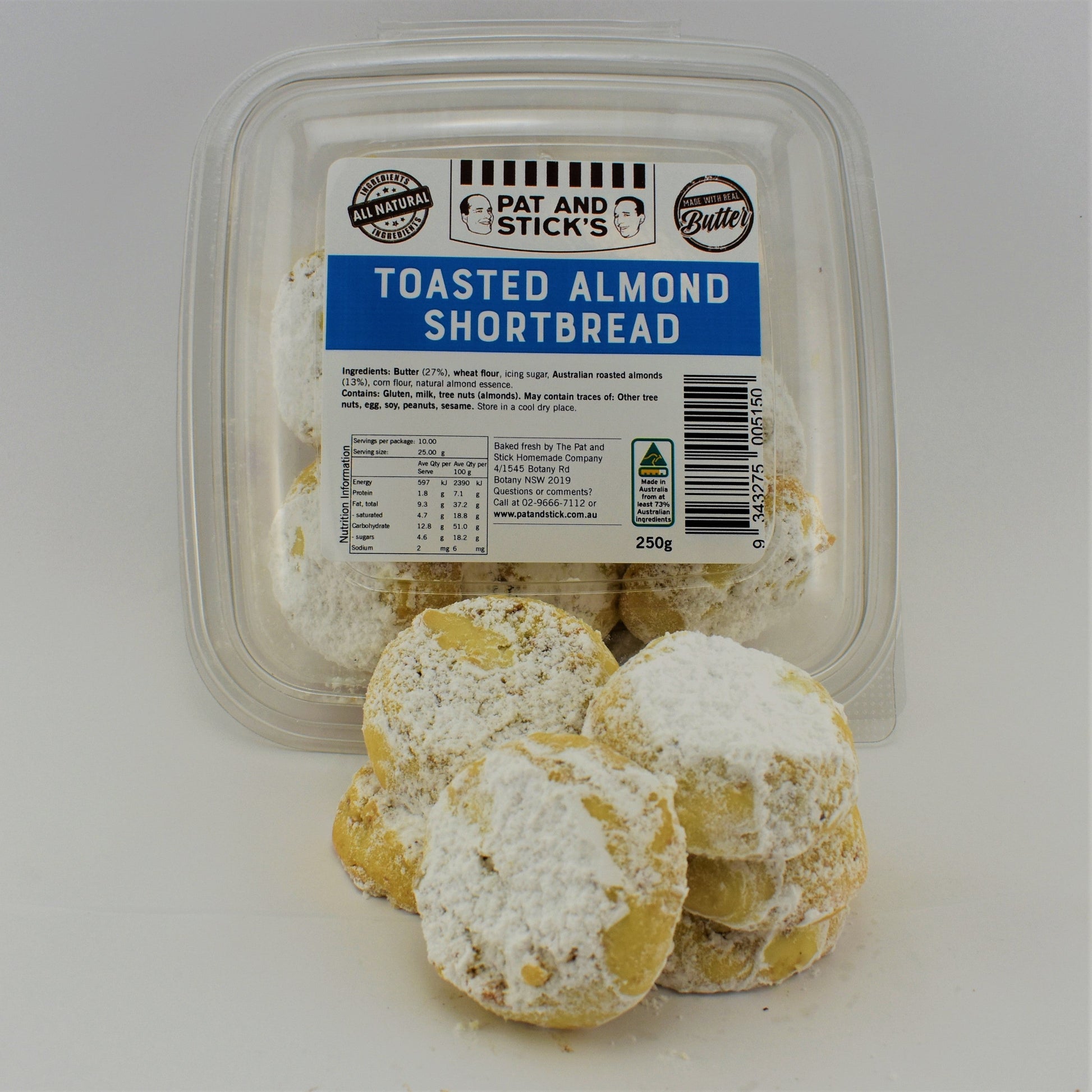 Pat & Stick's - Shortbread - Toasted Almond | Harris Farm Online