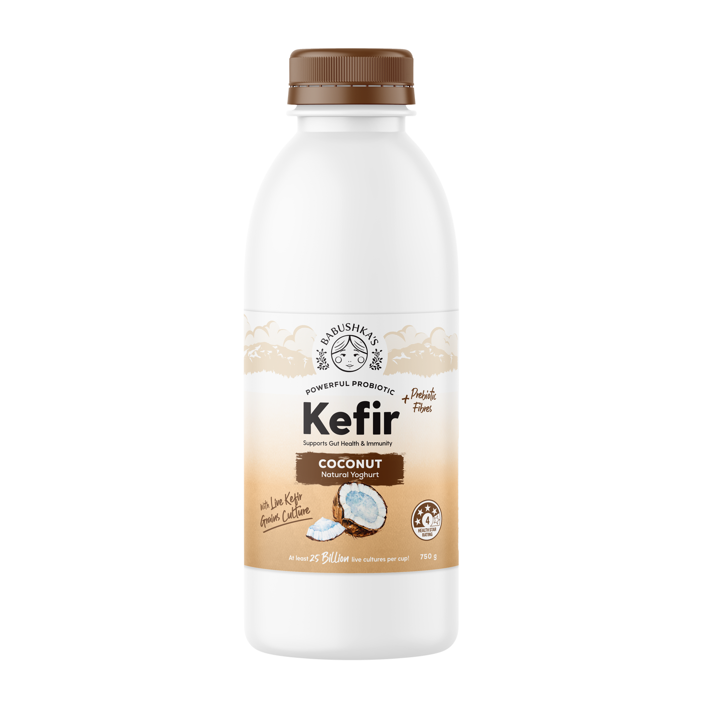 Babushka's Probiotic Kefir Natural Yoghurt Coconut 750g