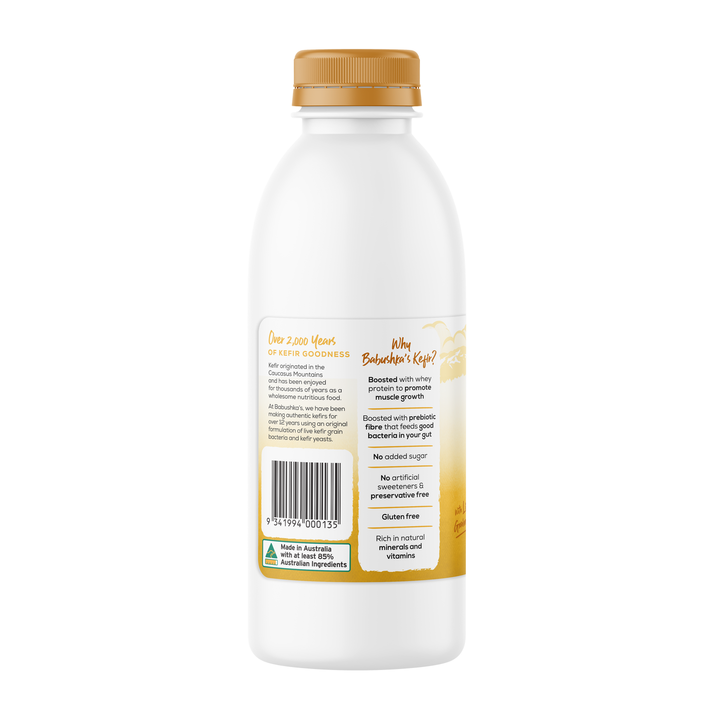 Babushka's Probiotic Kefir Natural Yoghurt Honey and Turmeric 750g