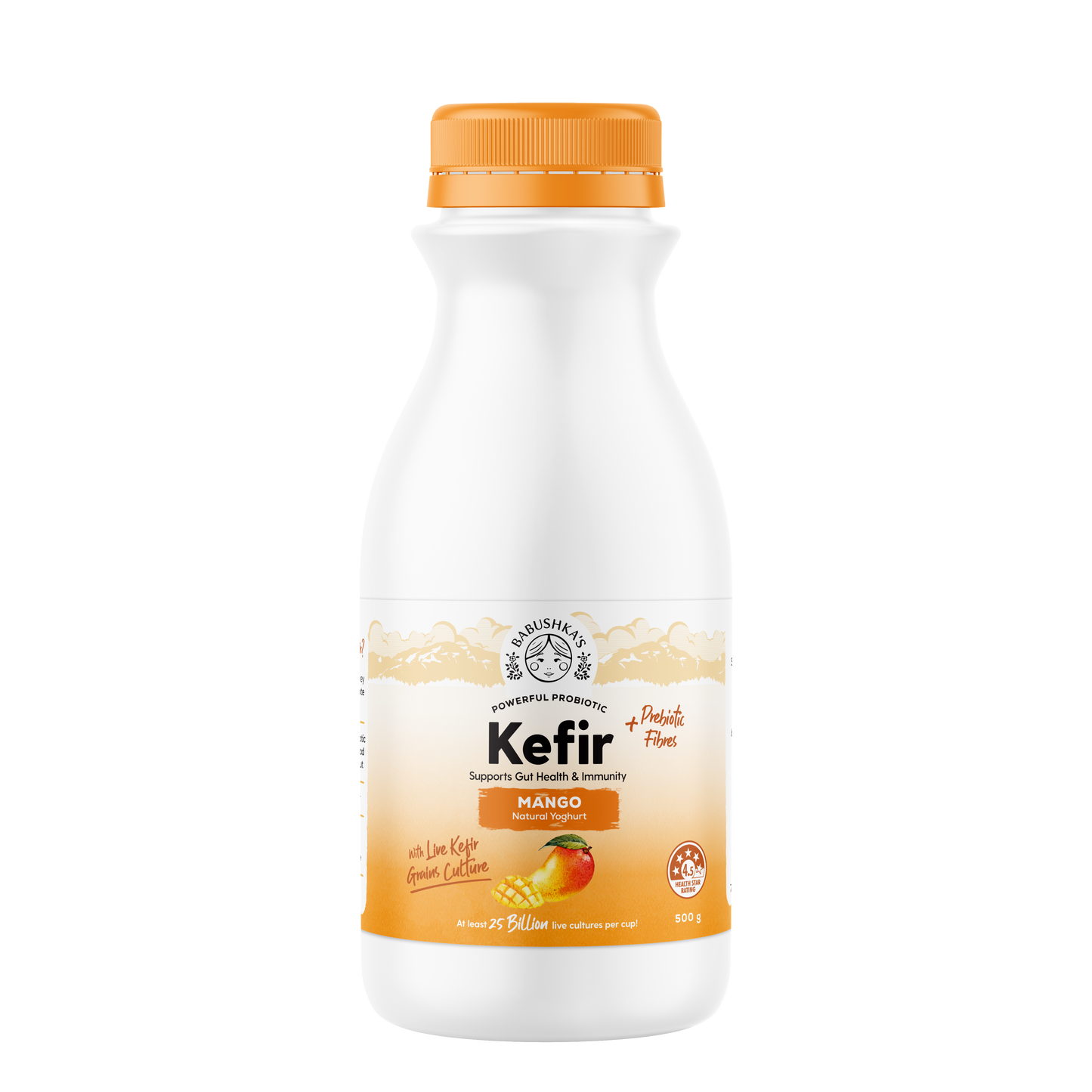 Babushka's Probiotic Kefir Natural Yoghurt Mango 500g