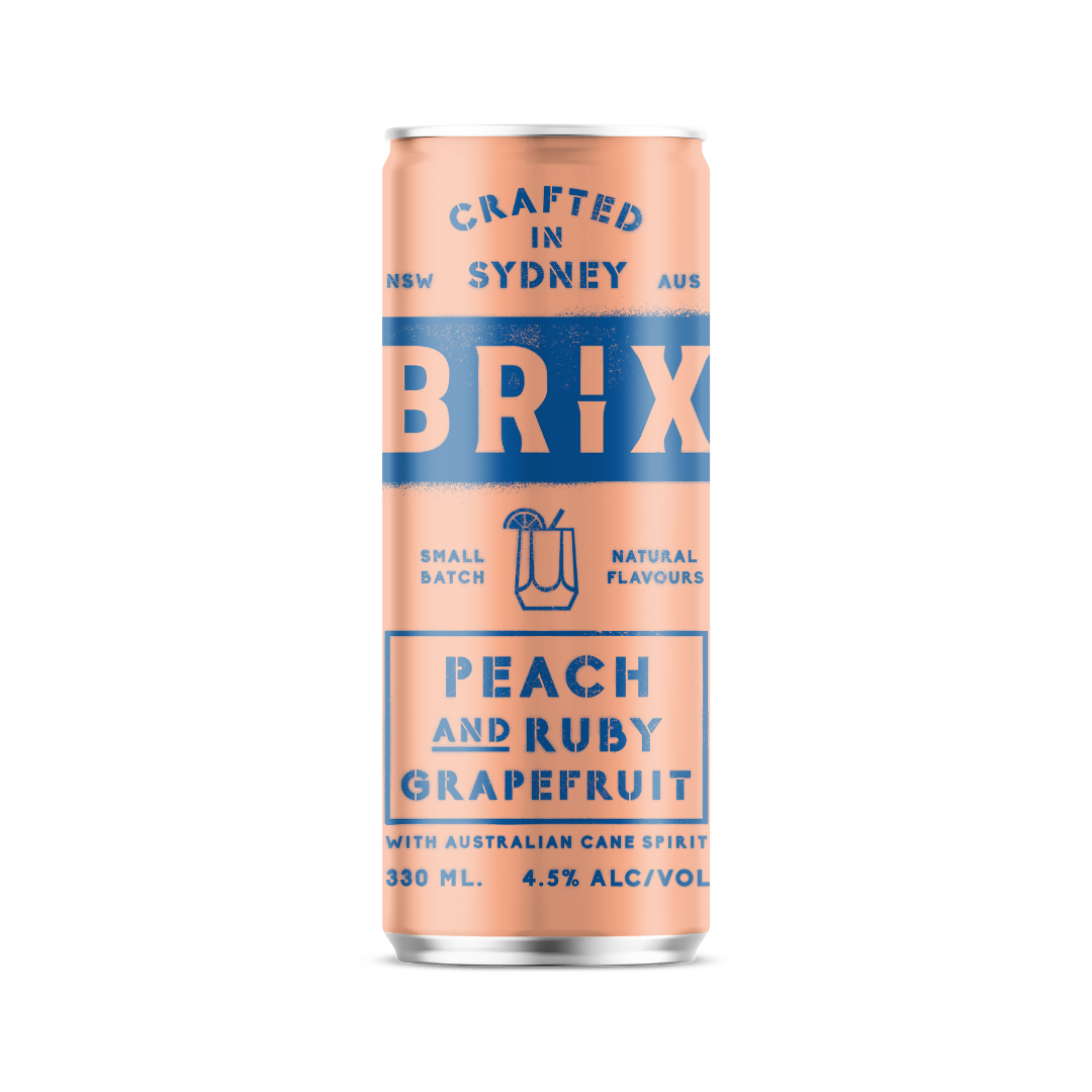 Brix Peach & Ruby Grapefruit Sparkling Can 330ml