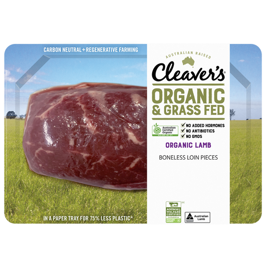 Cleaver's Organic Free Range and Grass Fed Lamb Backstrap 200-350g