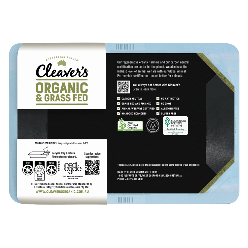 Cleaver's Organic Free Range and Grass Fed Lamb Cutlets 150-350g