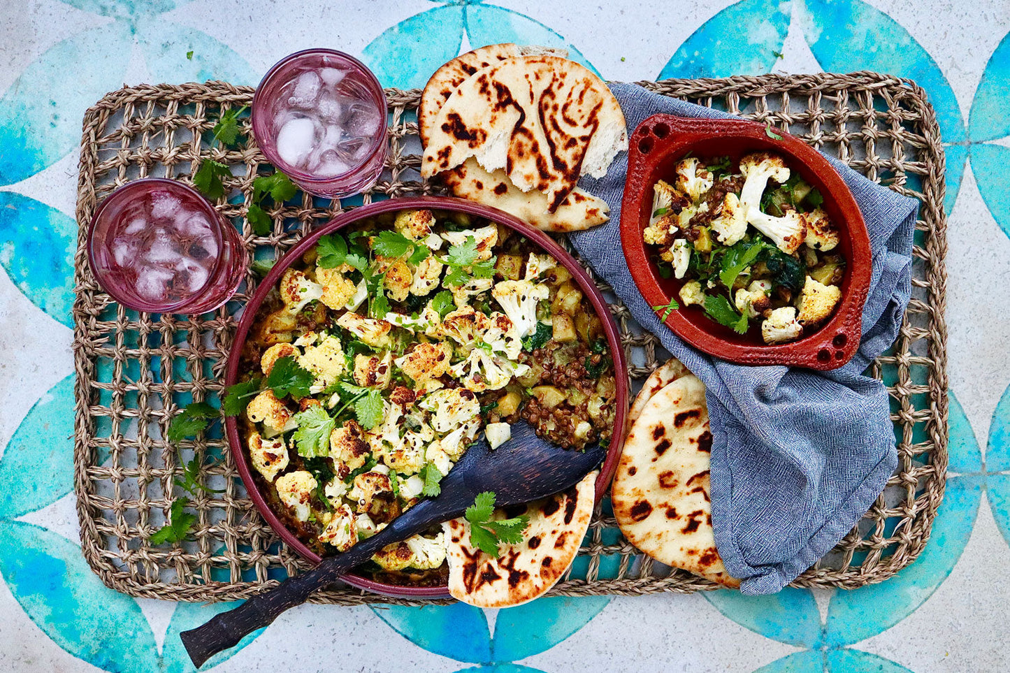 Curried Creamy Lentils - with Roasted Cauliflower and Naan Bread | Harris Farm Online