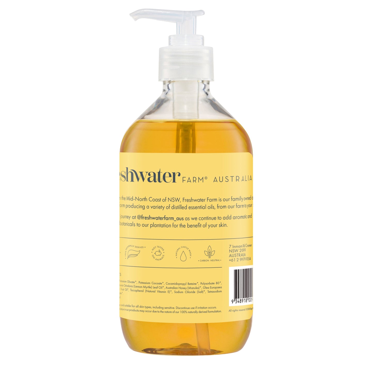 Freshwater Farm Lemon Myrtle and Manuka Honey Hand Wash 500ml