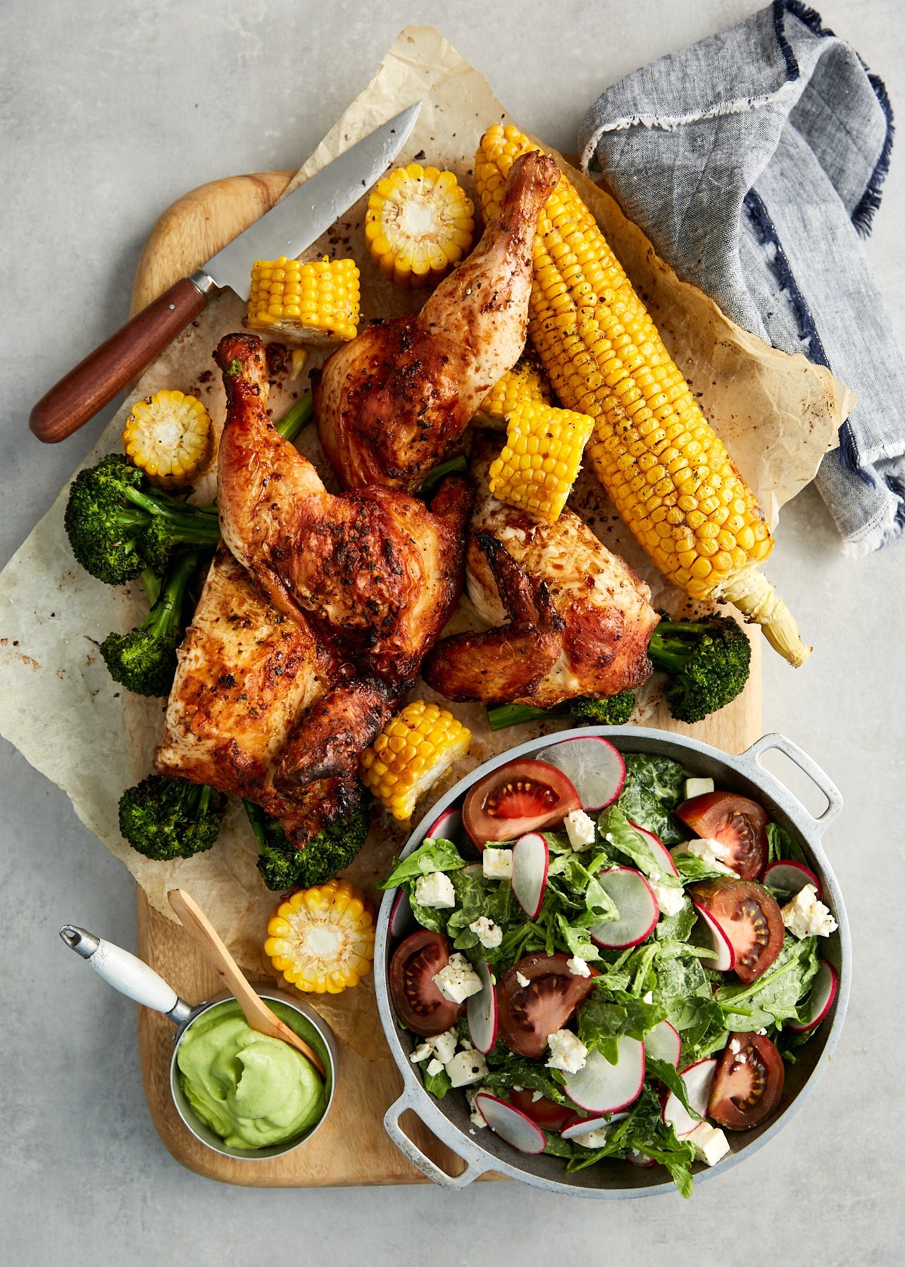 Lemon Garlic Chicken - with Radish and Avo Salad