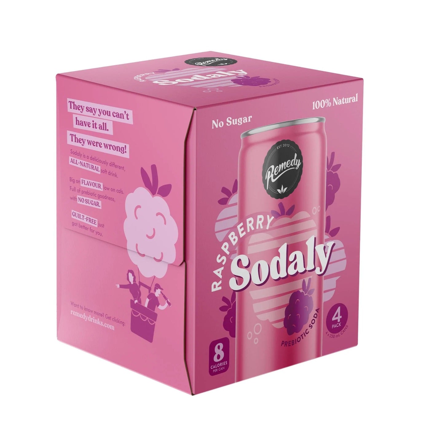 Remedy Sodaly Raspberry 4x250mL