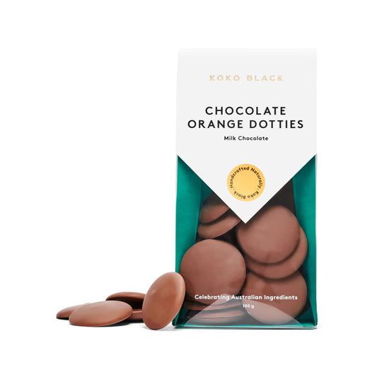 Koko Black Milk Chocolate Orange Dotties 100g