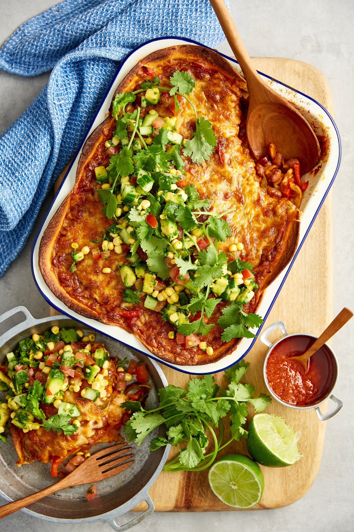 Mexican Tortilla Bake - with Avocado Corn Salsa