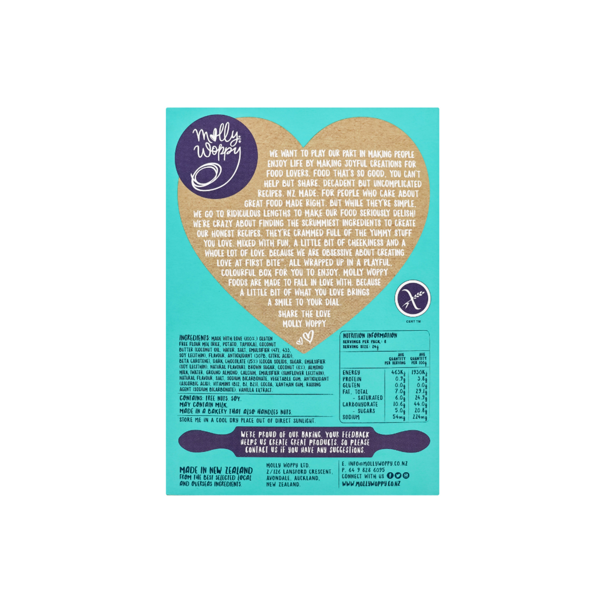 Molly Woppy Artisan Cookies Choccy Coconut Ruff Gluten-Free 185g