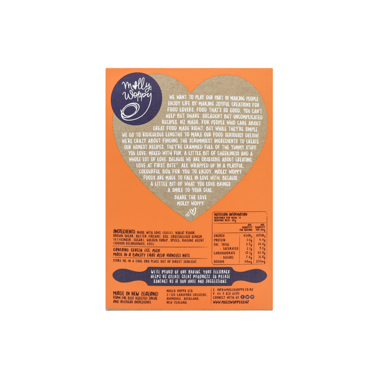 Molly Woppy Artisan Cookies Zingy Ginger Delight 185g