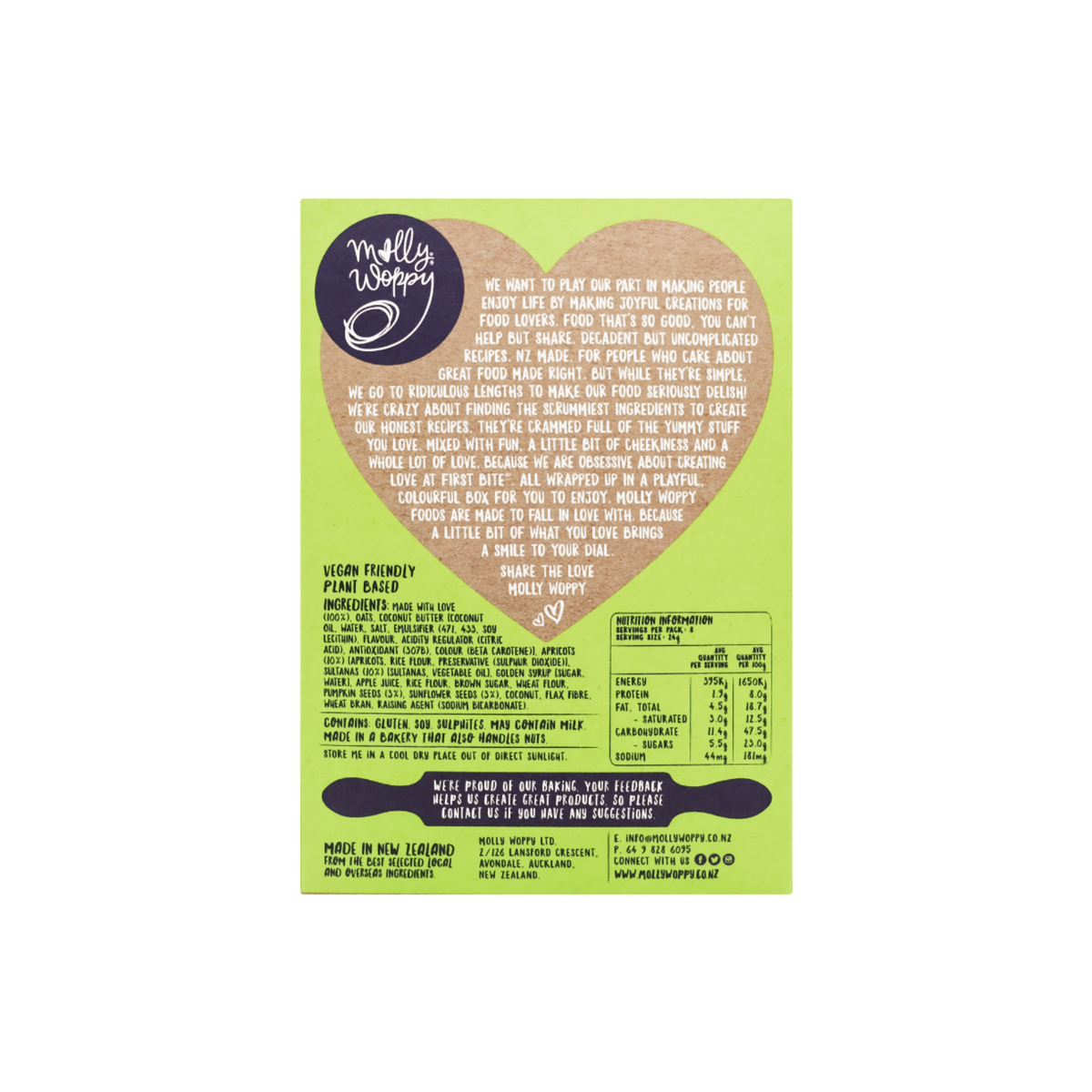 Molly Woppy Artisan Cookies Oaty Apricot Super Seedy Vegan 185g