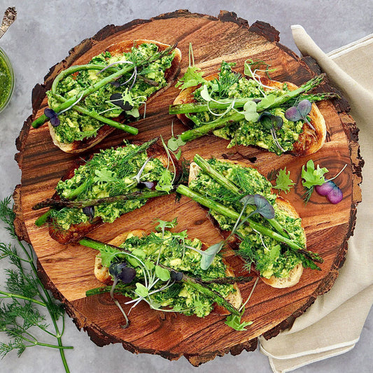 Sourdough Toast - with Salsa Verde Avocado Mash and Asparagus | Harris Farm Online