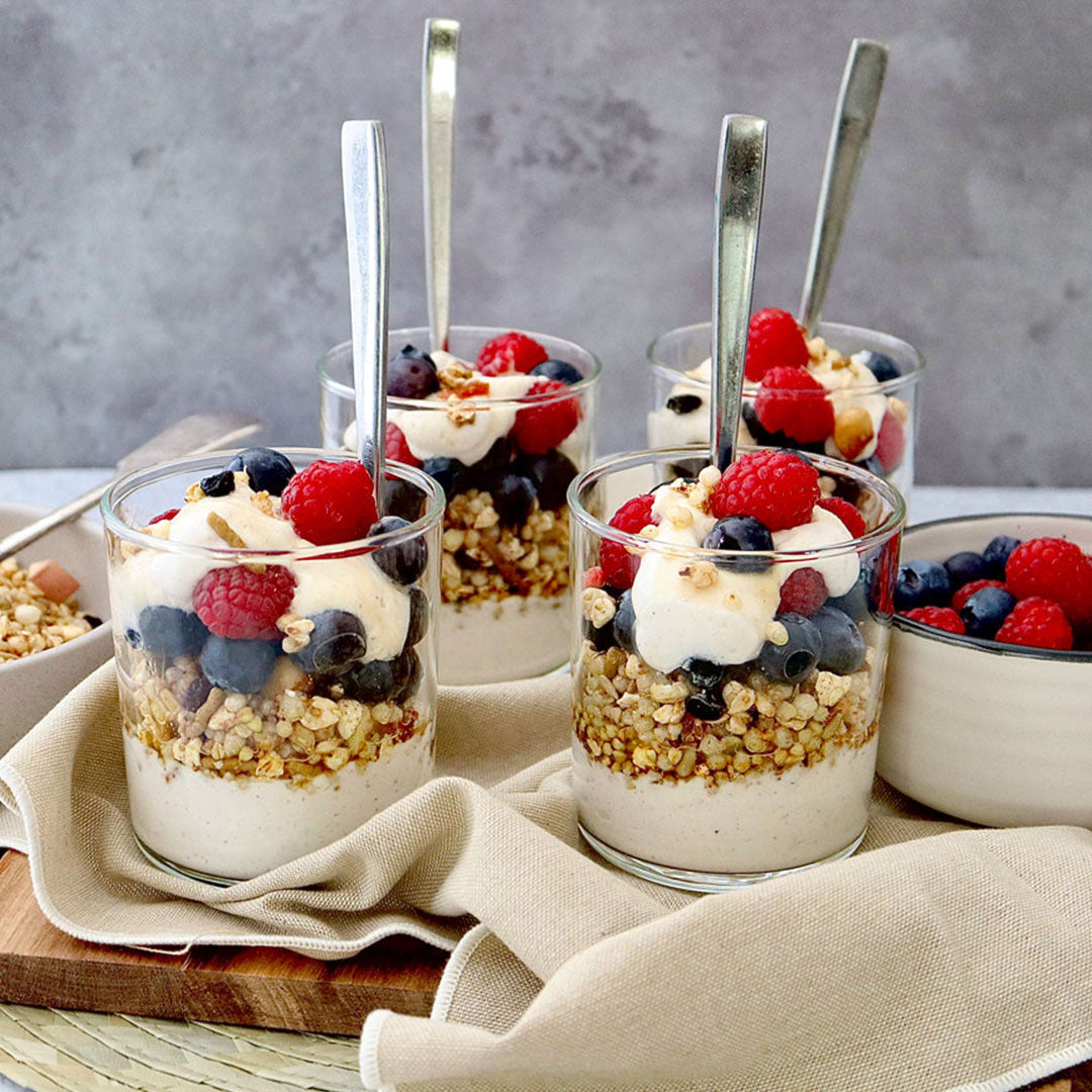 Toasted Muesli and Mixed Berries - with Vanilla Coconut Yoghurt and Maple Syrup | Harris Farm Online