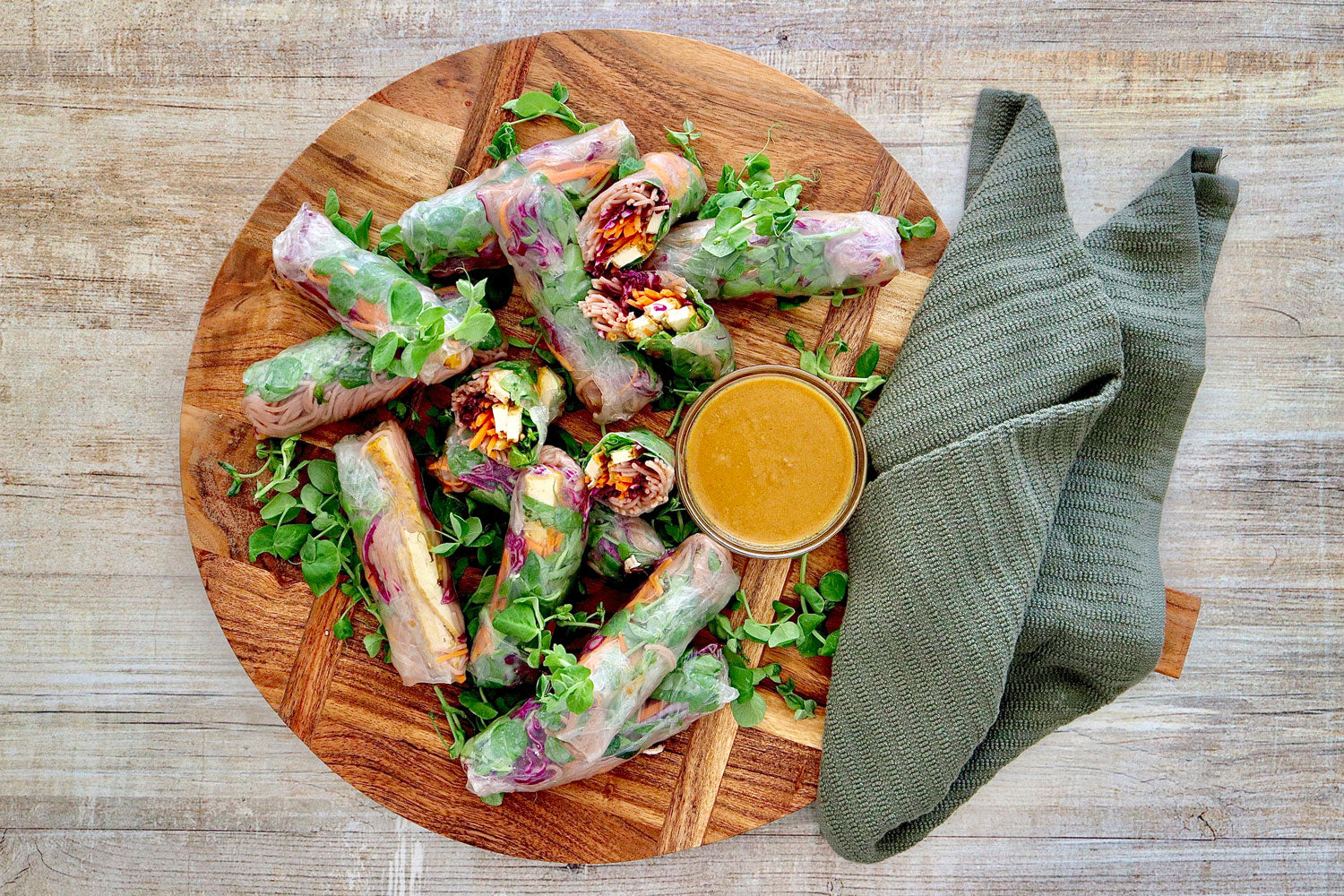 Satay Tofu Rice Paper Rolls - with Peanut Sauce | Harris Farm Online