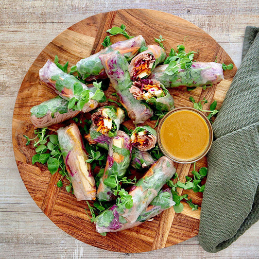 Satay Tofu Rice Paper Rolls - with Peanut Sauce | Harris Farm Online